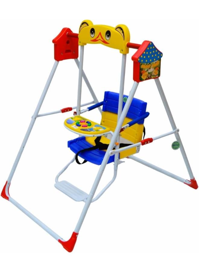 أرجوحة أطفال مزودة بموسيقى وحزام أمان ثلاثي - Image 1